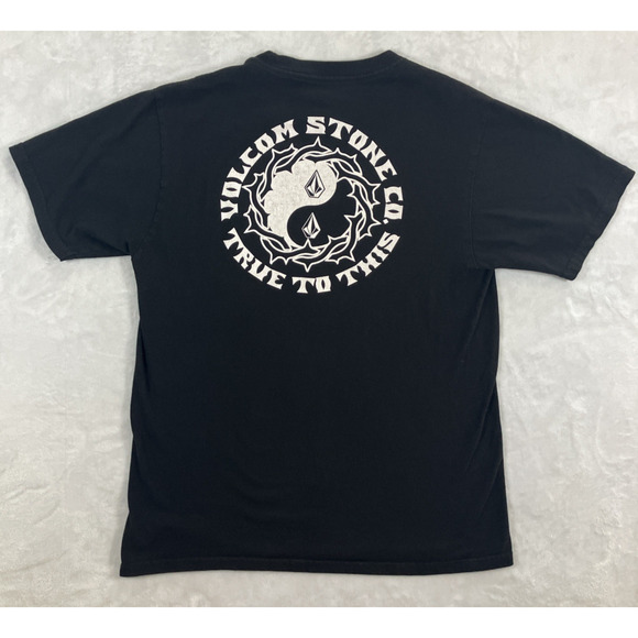 Volcom Mens Short Sleeve True To This Spelled Out Logo T-Shirt Size Medium Black - Picture 1 of 7